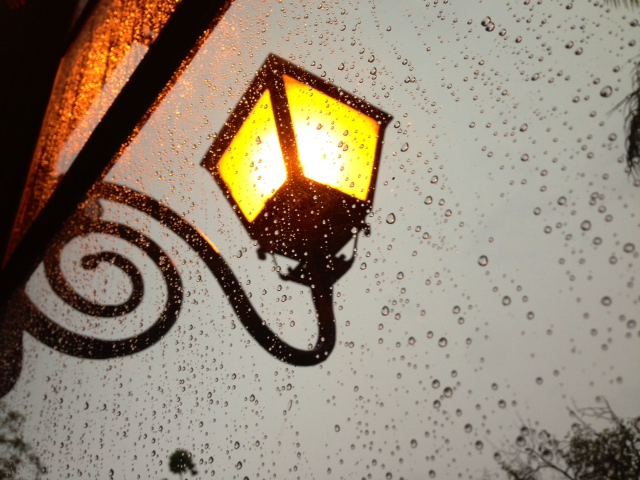 the rain and the lamp